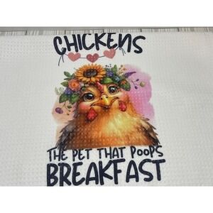 Chicken Dish Towel, 16 X 24,  Waffle Weave Microfiber Towel